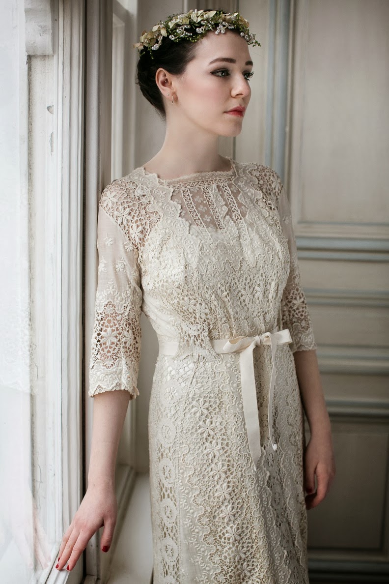 Beautiful Antique Edwardian cotton lace wedding dress